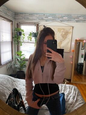 HOLLISTER Cropped Zip-Up Hoodie